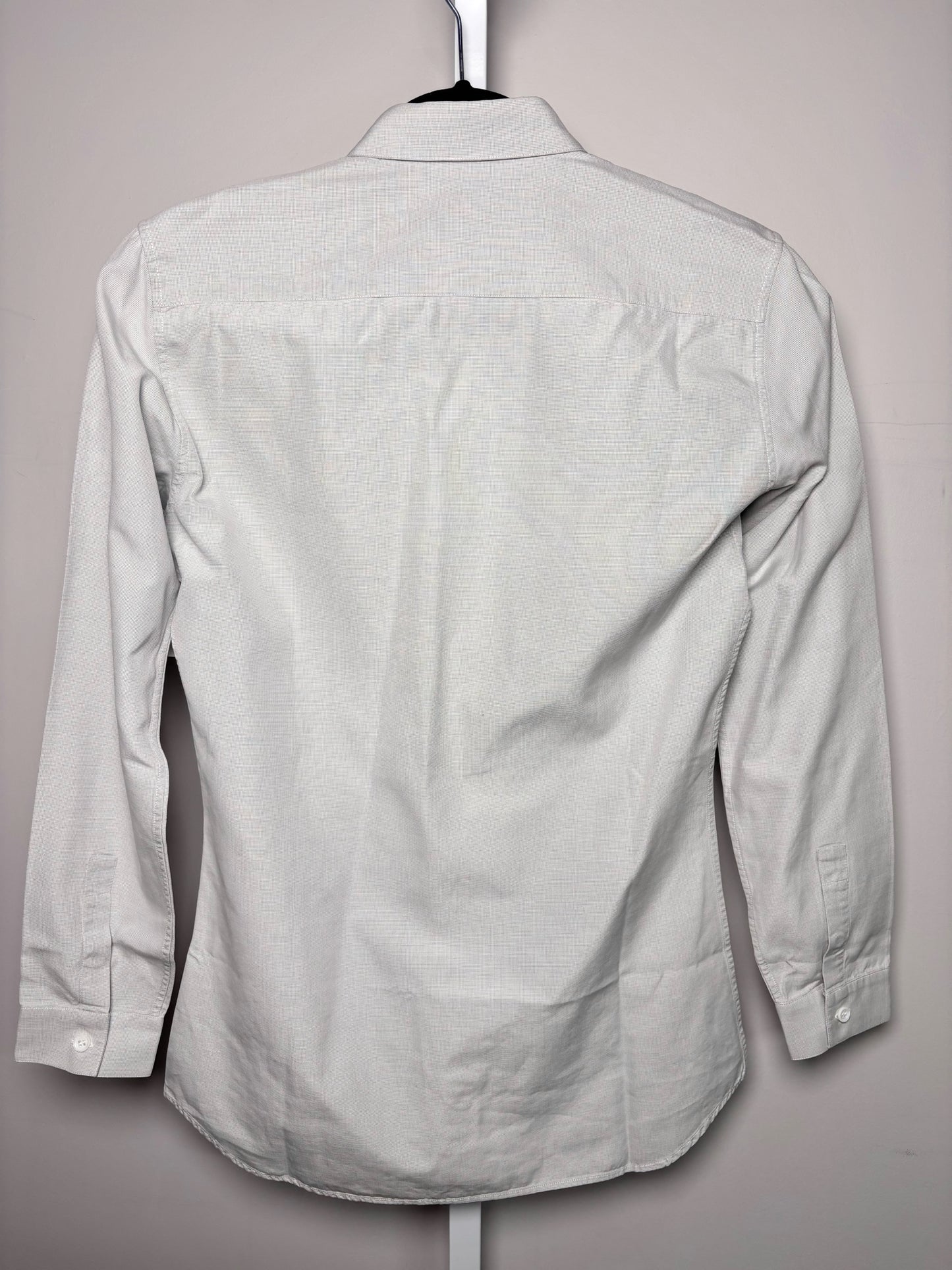 Mens Size 38 Dior Gray Cotton Small Checkered Men's Shirt