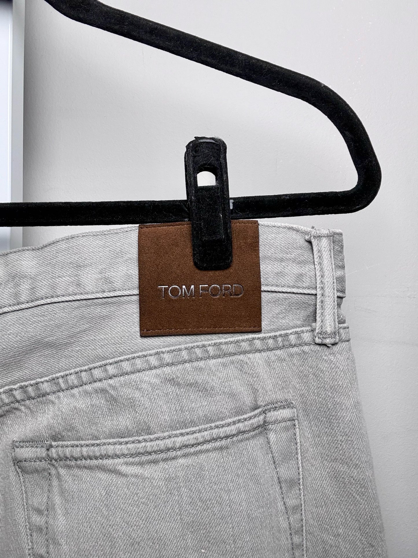 Tom Ford Silver 100% Cotton  Solid Mens Size 34 (Large) Jeans | Pre-owned