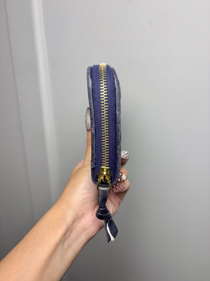 Bottega Veneta Leather Navy Clutch Lambskin Wallet