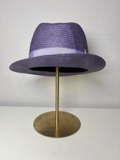 Borsalino Women's Paper Pre-owned Purple 58 Hat