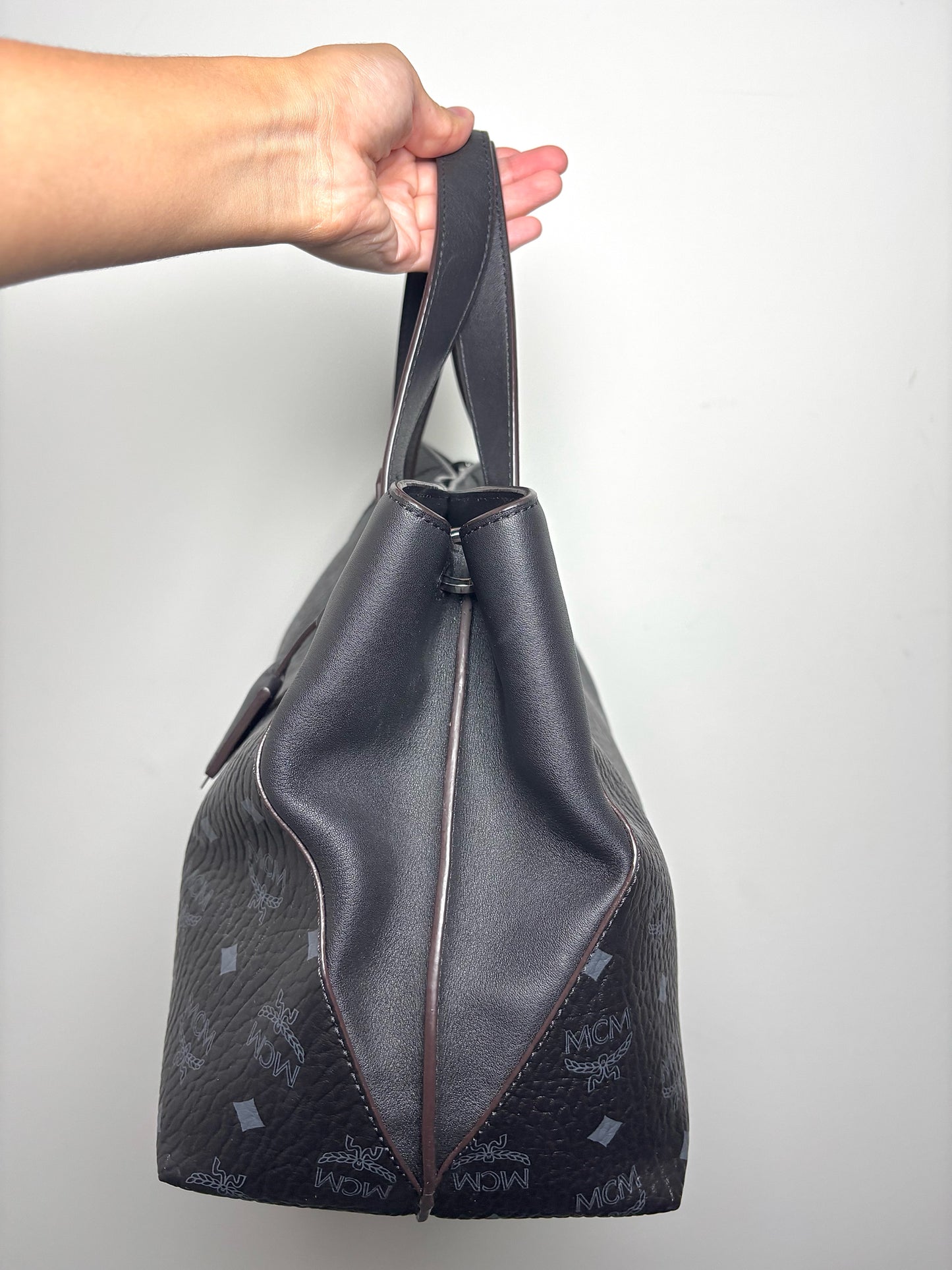 MCM Monogram Leather Black Purse