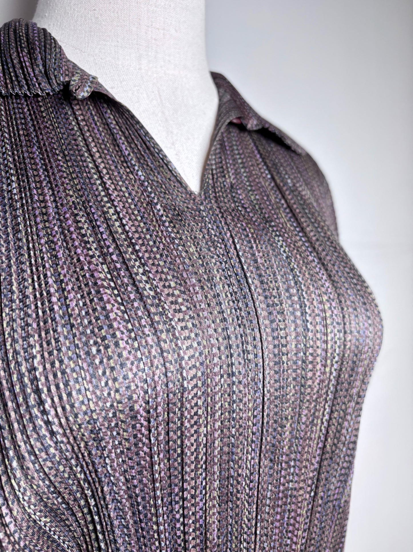 Women Size F (Free/One Size) Issey Miyake Brown Stripe Stretch Top