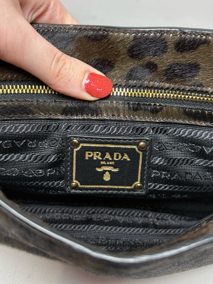 Women's Authentic Prada Cavallino Leopard Calf Hair Vintage Authentic Pre-Owned Crossbody Bag