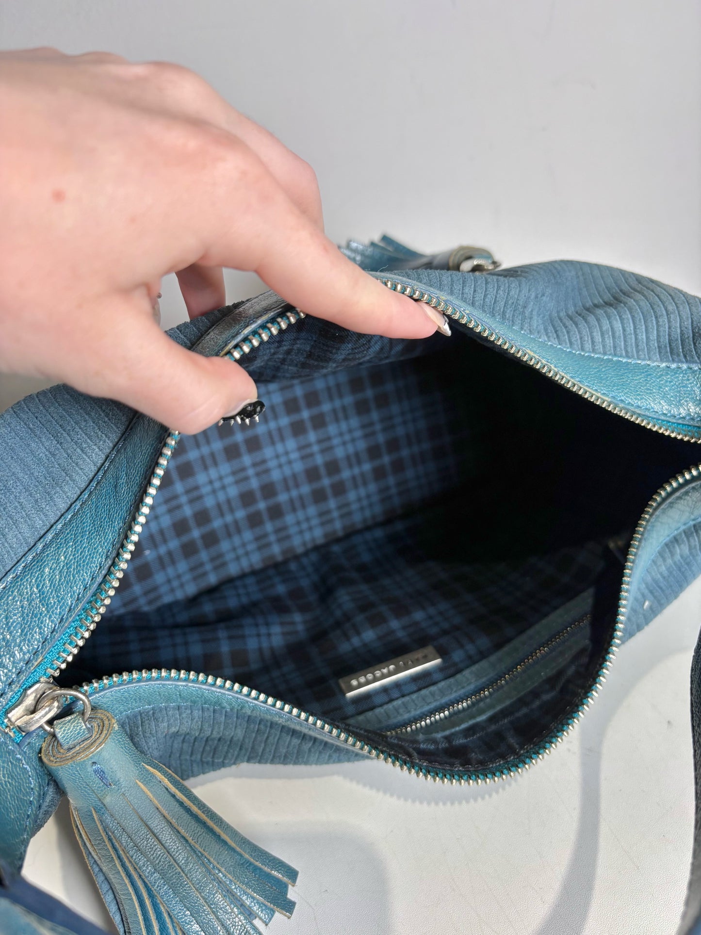 Marc Jacobs Solid Y2K Vintage Pre-owned Teal Fabric/Leather Shoulder Purse