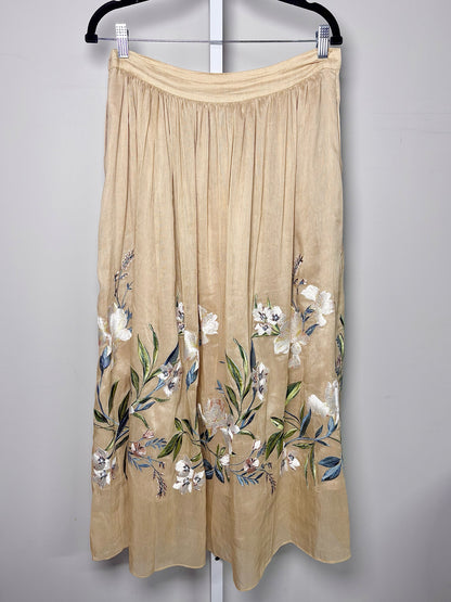 Women Size 10 Christy Lynn Tan Embroidered Skirt