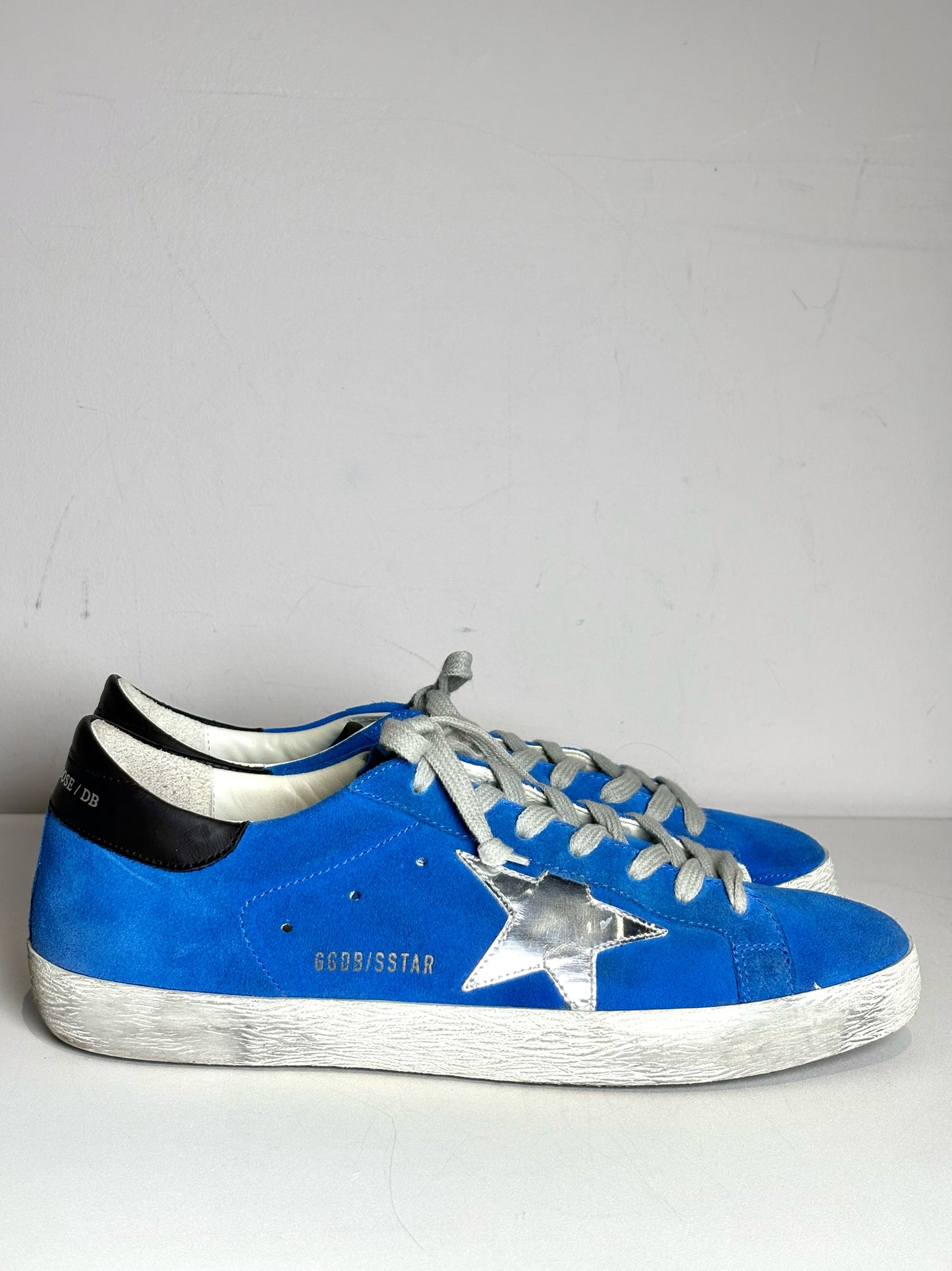 W Shoe Size 41 Golden Goose Blue Suede Silver Star Pre-owned Sneakers