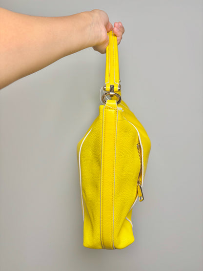 Coach Leather Yellow Pebble Grain Leather Scout Hobo Bag