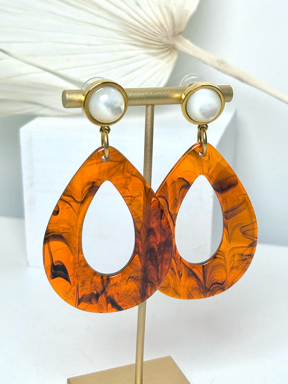 Resin Lizzie Fortunato Resin Teardrop w/Pearl Earrings