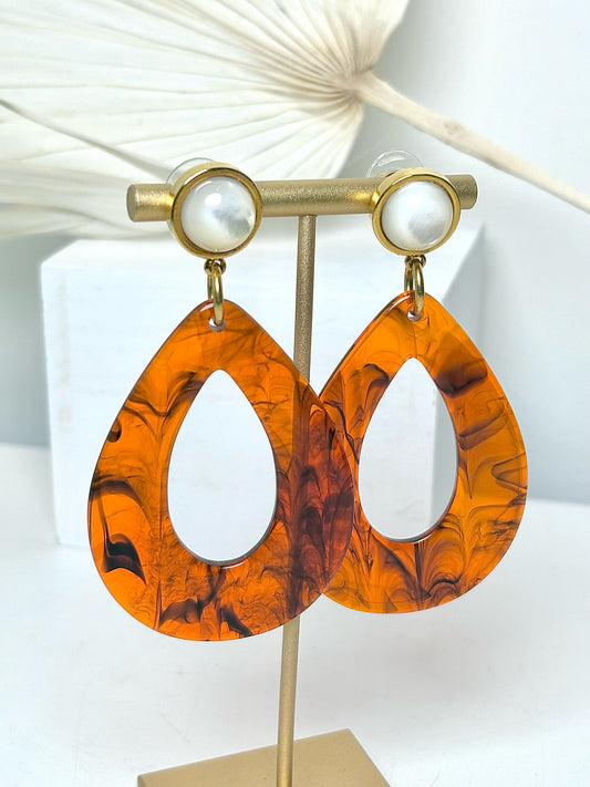 Resin Lizzie Fortunato Resin Teardrop w/Pearl Earrings