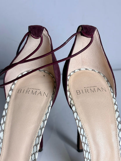 W Shoe Size 38 (8 US) Alexandre Birman Burgundy, Cream Leather Suede Heels