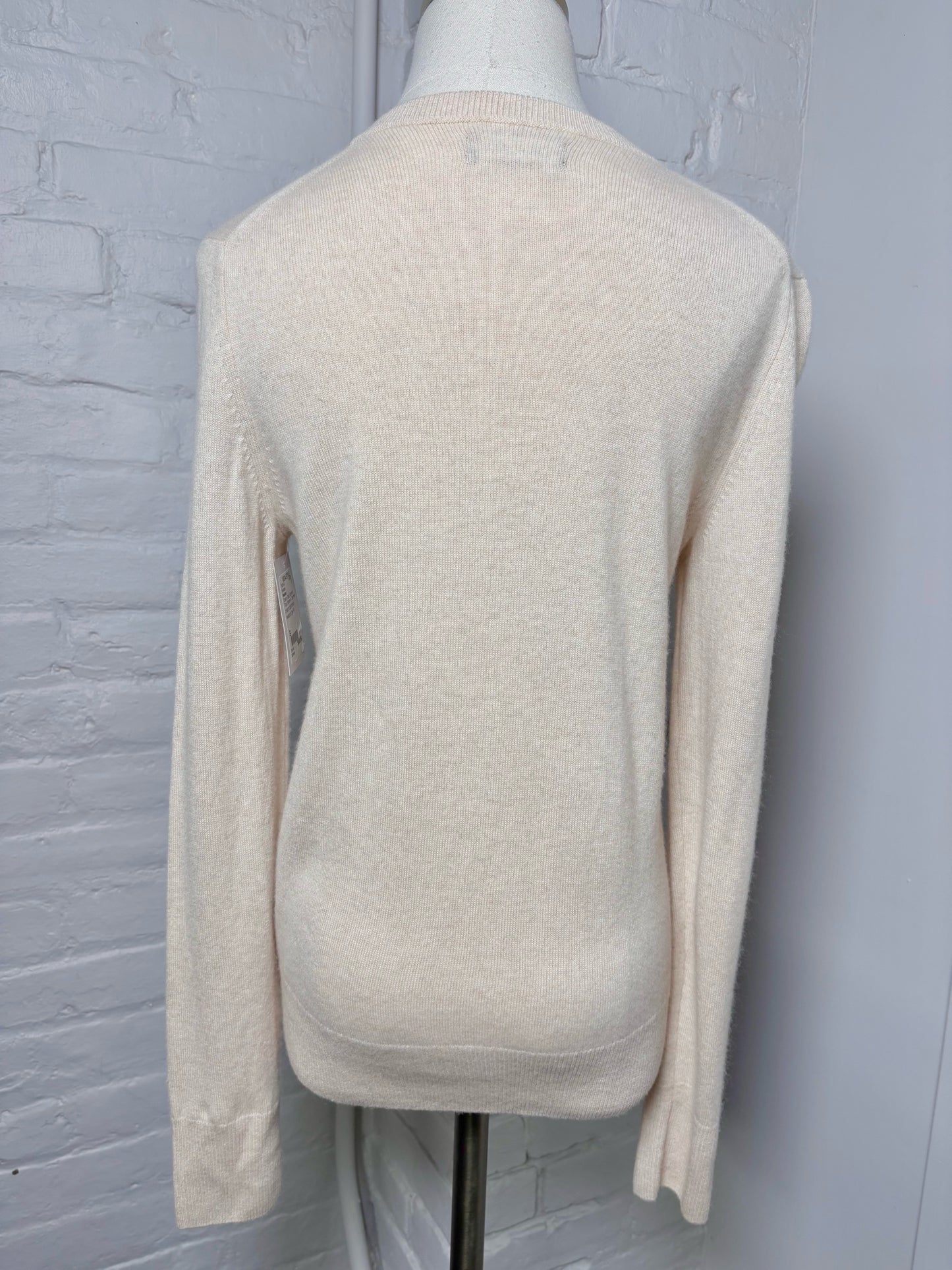 Women Size S Naadam Cream Solid Cashmere Sweater