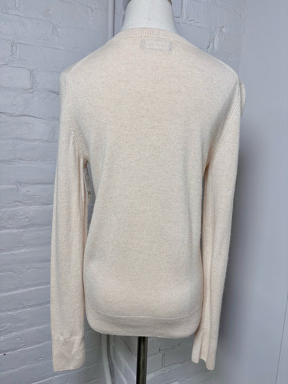 Women Size S Naadam Cream Solid Cashmere Sweater