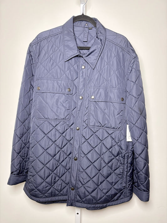 Dunhill Blue Nylon Solid Men's Quilted Nylon Jacket