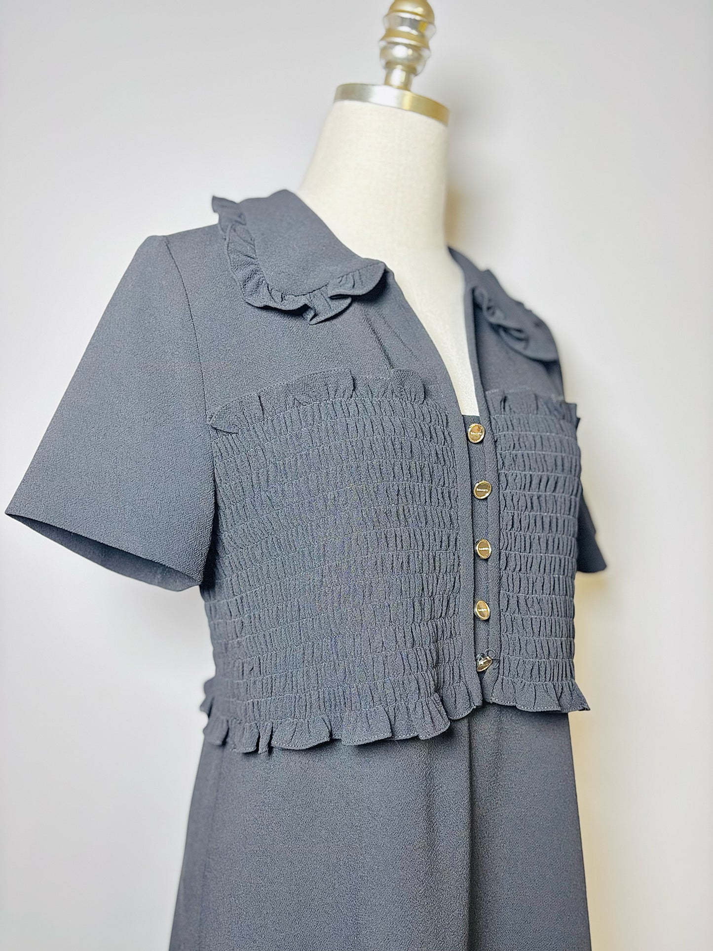 Women Size 40 Sandro Black Solid Dress
