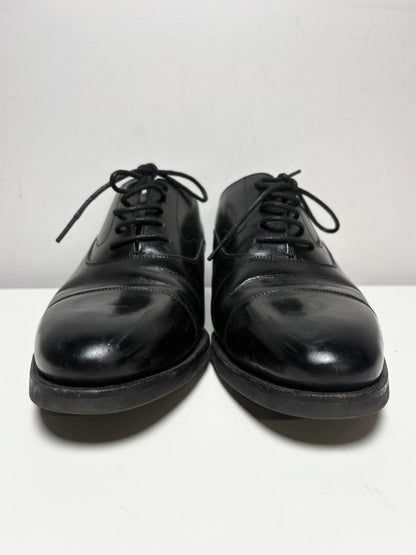 Men Shoe Size UK 8 Meermin Black Calf Leather Pre-Owned Cap-Toe Oxford Shoes