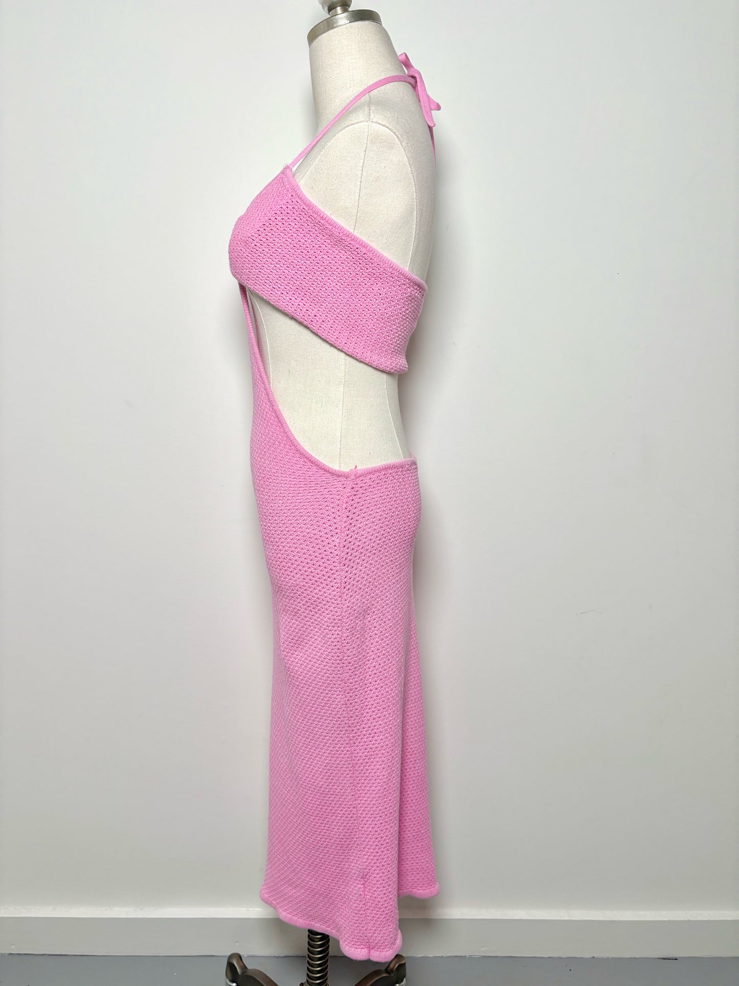 Women Size M Victor Glemaud Pink Knitted Cotton Dress