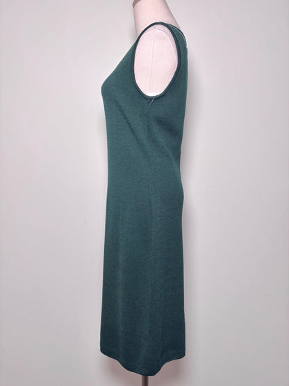 Women Size 4 St. John Evening Green Solid Wool, Rayon Dress