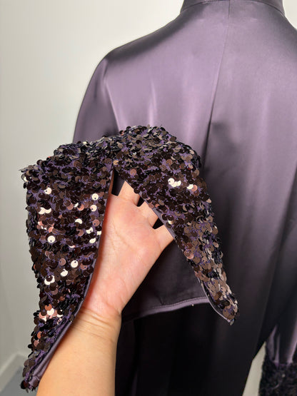 Women Size L Sachin + Babi Plum Sequins NWT Top