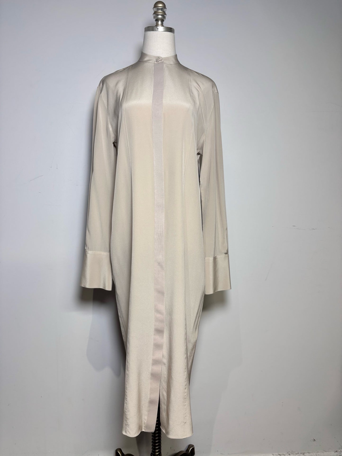 Women Size 36 (2) Joseph Taupe Solid Women's Pure Silk Pre-owned Dress