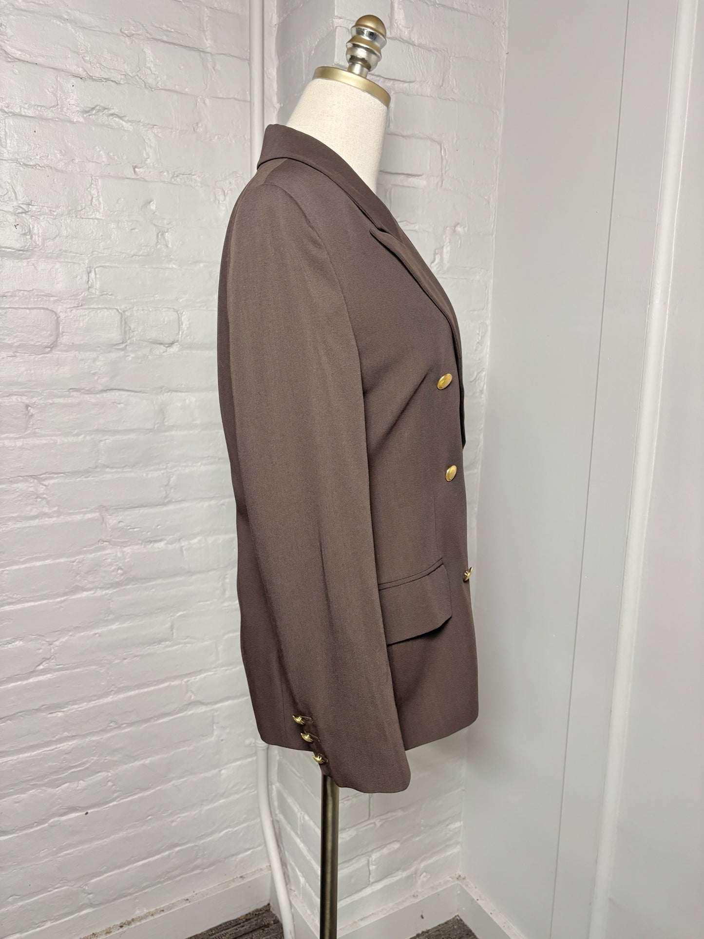 Women Size 42 Gucci Brown Solid Vintage Blazer