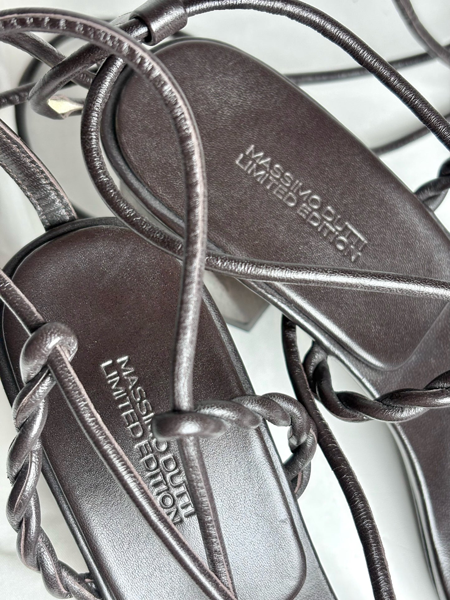W Shoe Size 39 Massimo Dutti Dark Brown Leather Women's Pre-owned Sandals