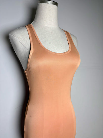 Size 6 Jean Paul Gaultier Salmon Slinky Bodycon Vintage Midi Pre-owned Dress