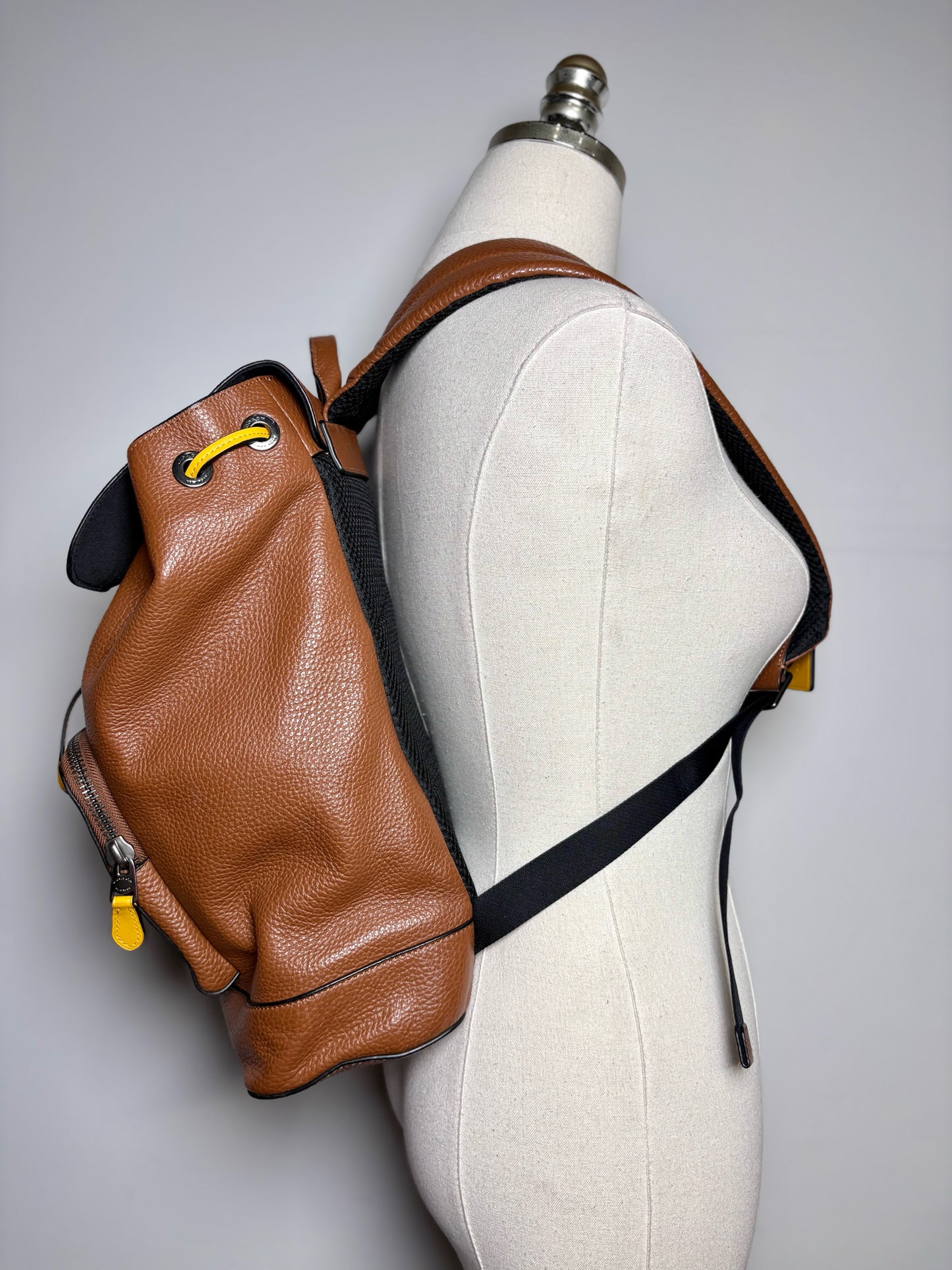 Coach Racer Caramel Leather Men's Backpack