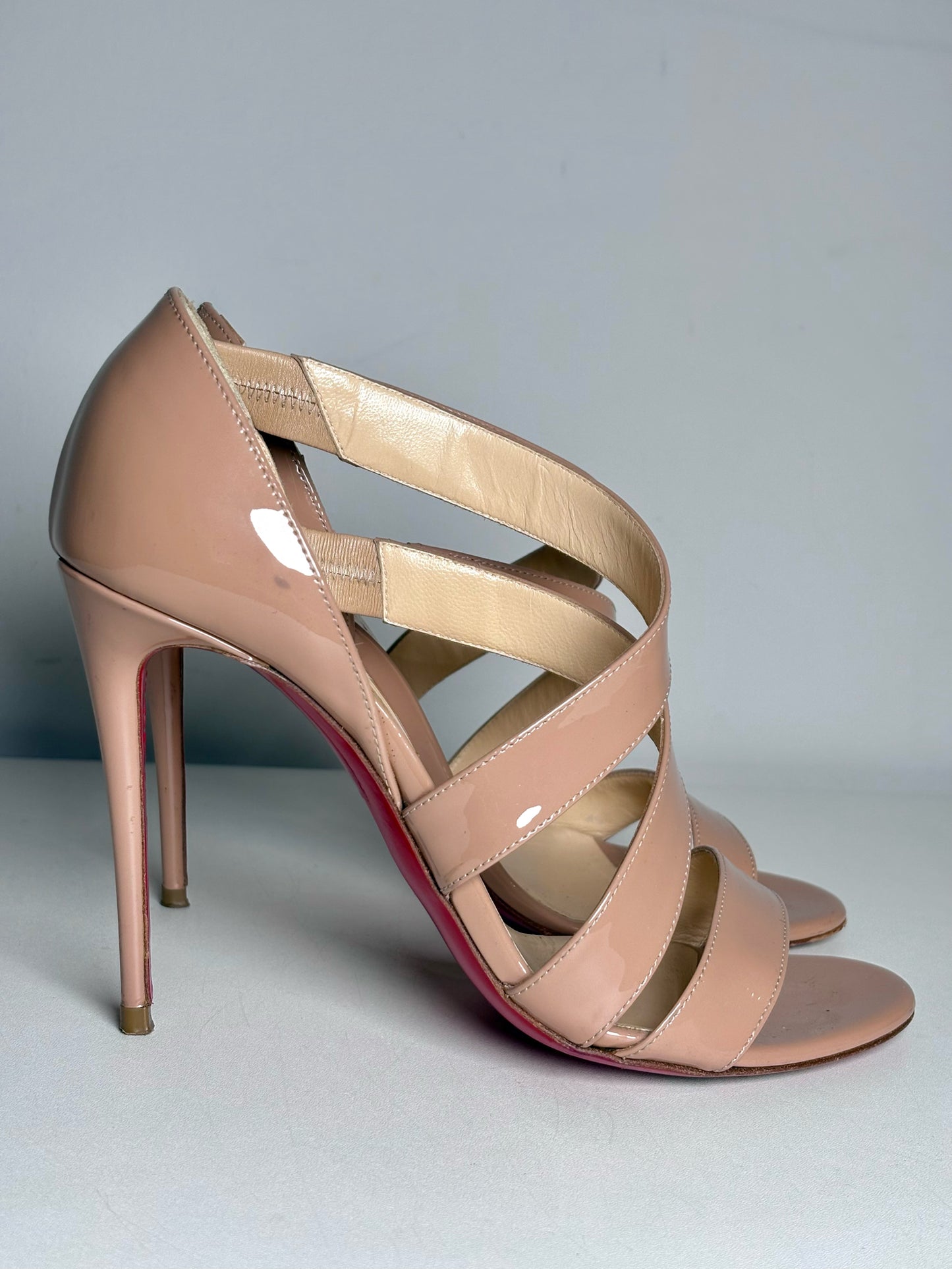 W Shoe Size 36.5 Christian Louboutin World Copine 100 Nude Pre-owned Heels