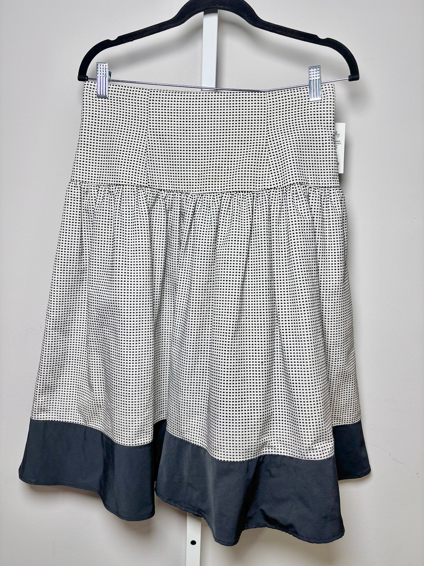 Women Size 40 (2/S) Paul Ka Black, White Micro Squares NWT Skirt