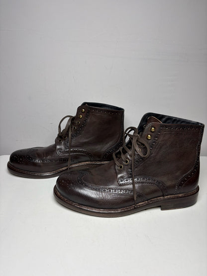 Women's Shoe Size 42 Kalimala Brown Leather Handmade in Italy Pre-Owned Lace-Up Boots