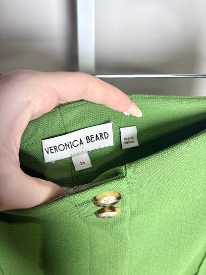 Women Size 16 Veronica Beard Green Solid Women's Polyester Pre-owned Pants