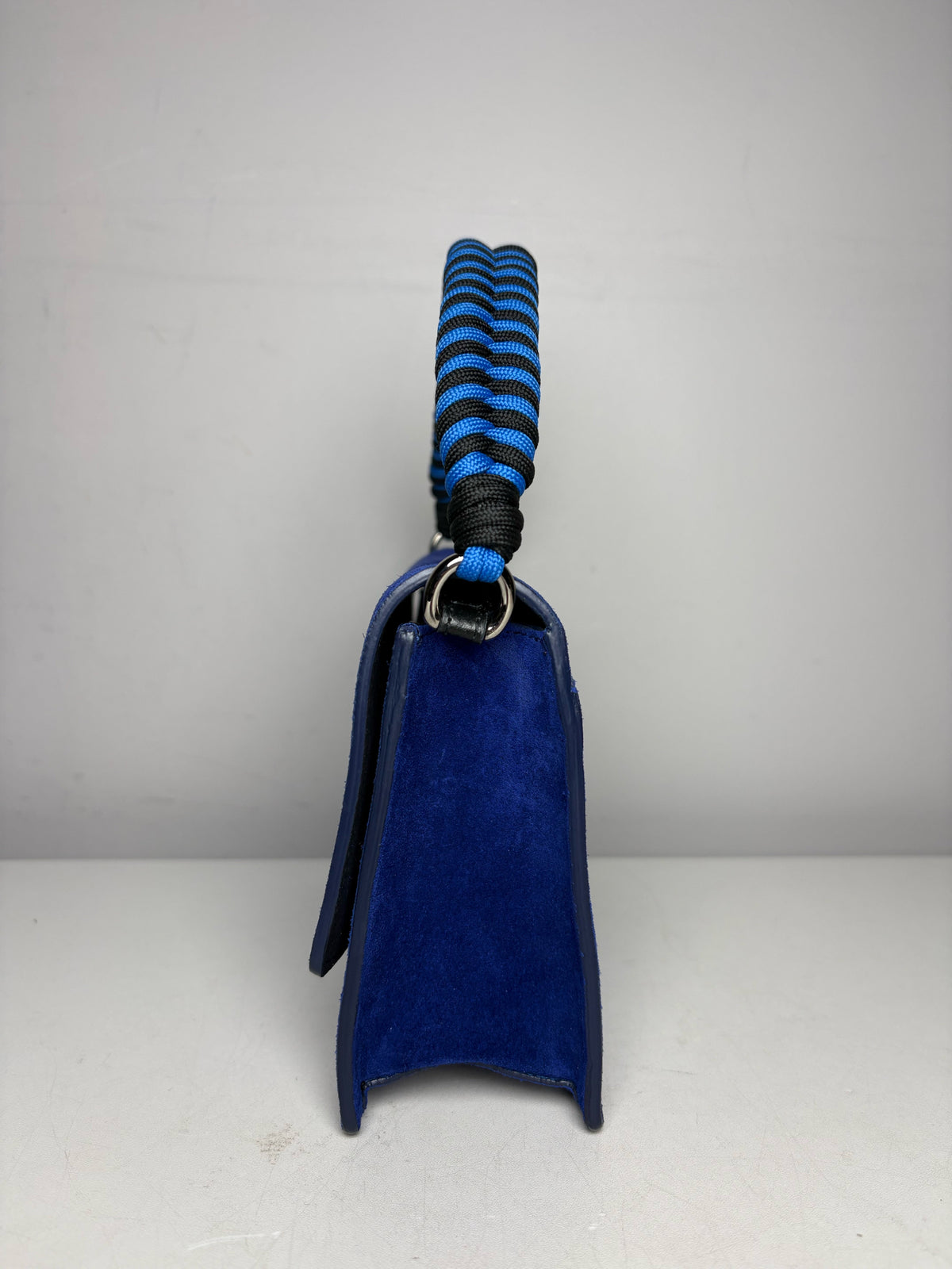 Women's Rare Furla 1927 Soft Cobalt Blue Suede Pre-Owned Mini Crossbody Purse