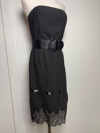 Women Size 6 Shani Black Solid Vintage Dress