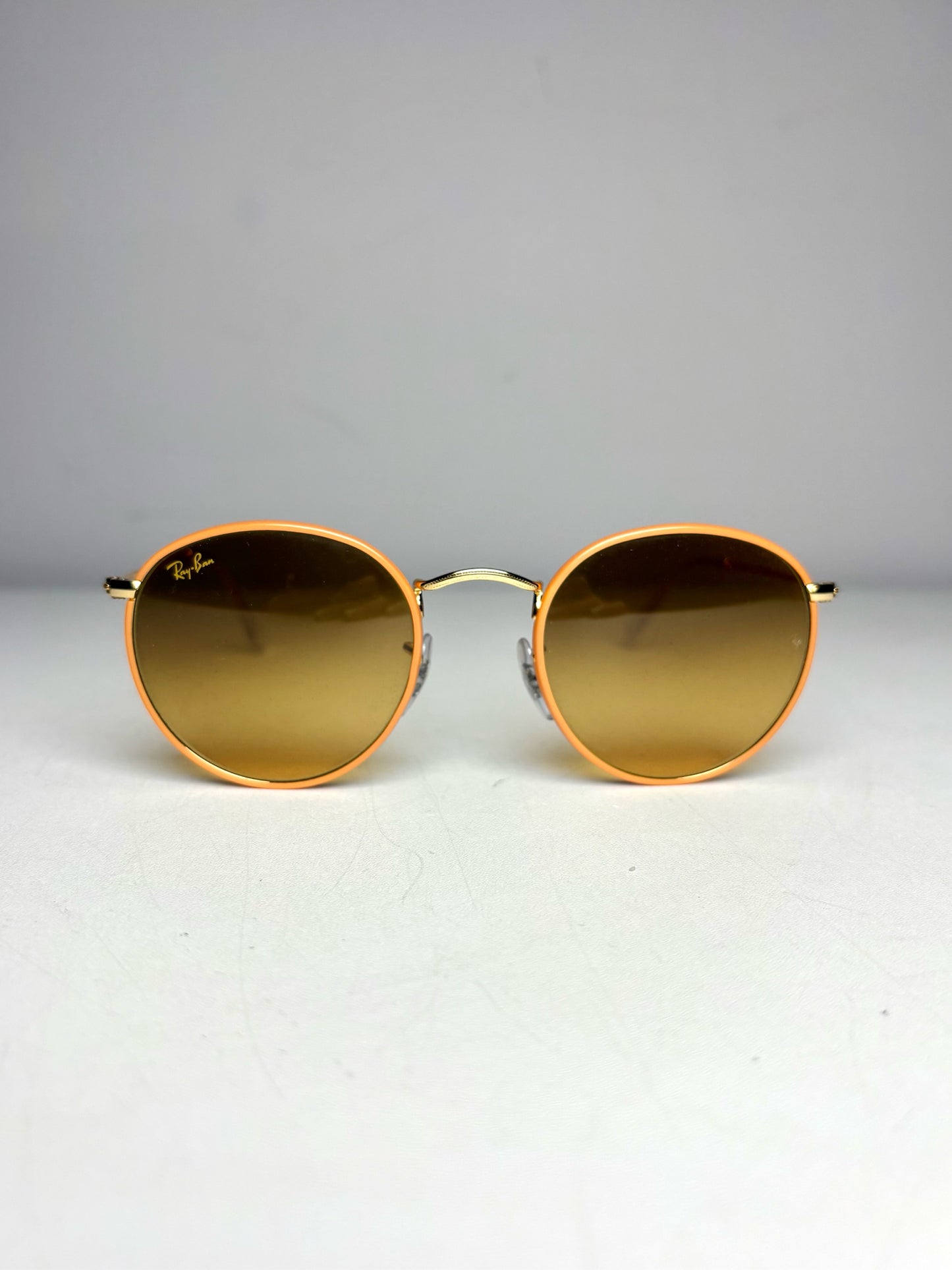 Ray Ban Pre-owned Brown, Gold, Orange Metal Sunglasses