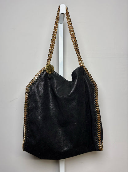 Stella McCartney Vintage Shaggy Deer Pre-owned Black & Gold Vegan Large Purse