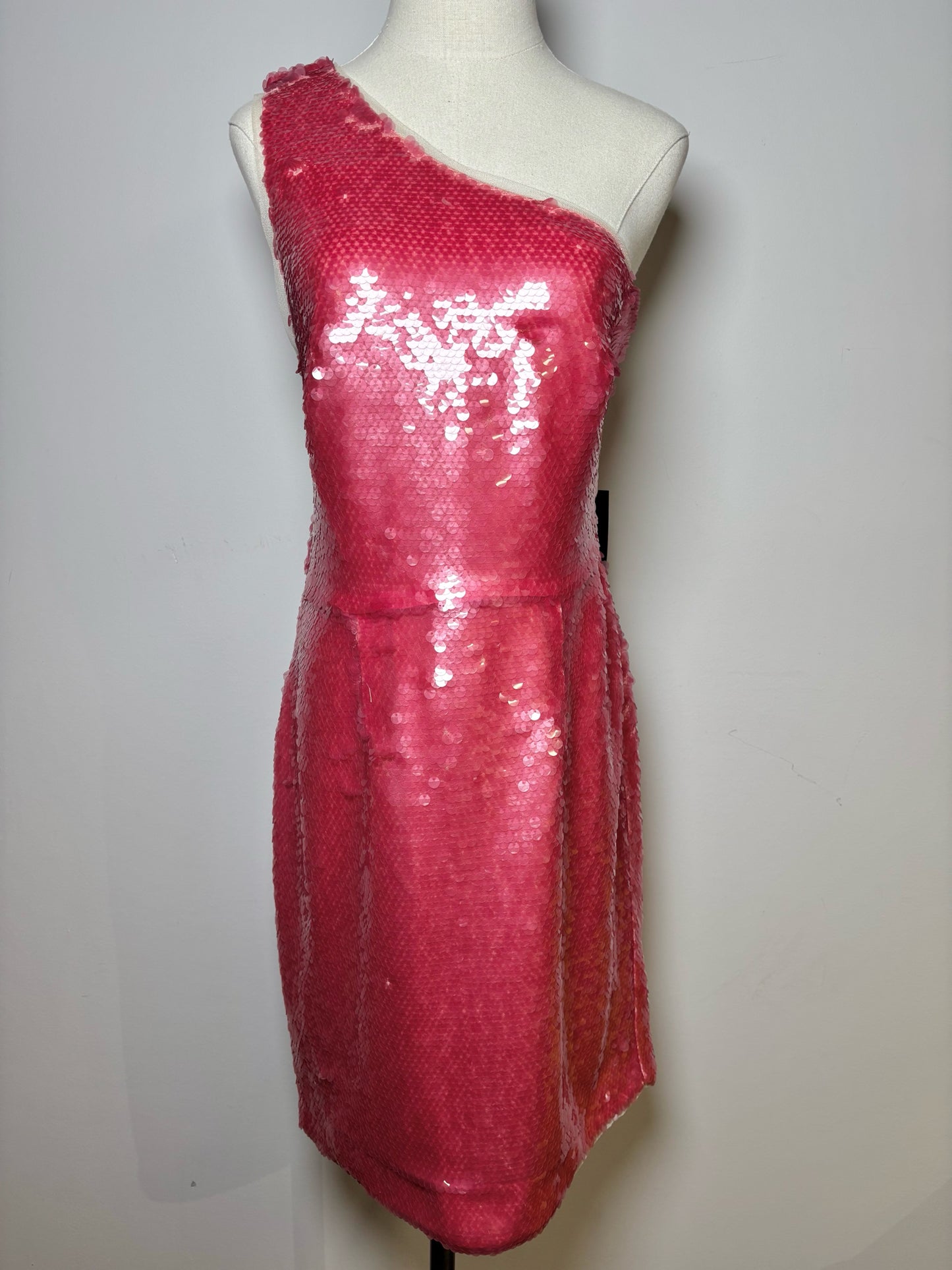 Women Size L Haney Pink Sequins NWT Cocktail Knee Length Dress
