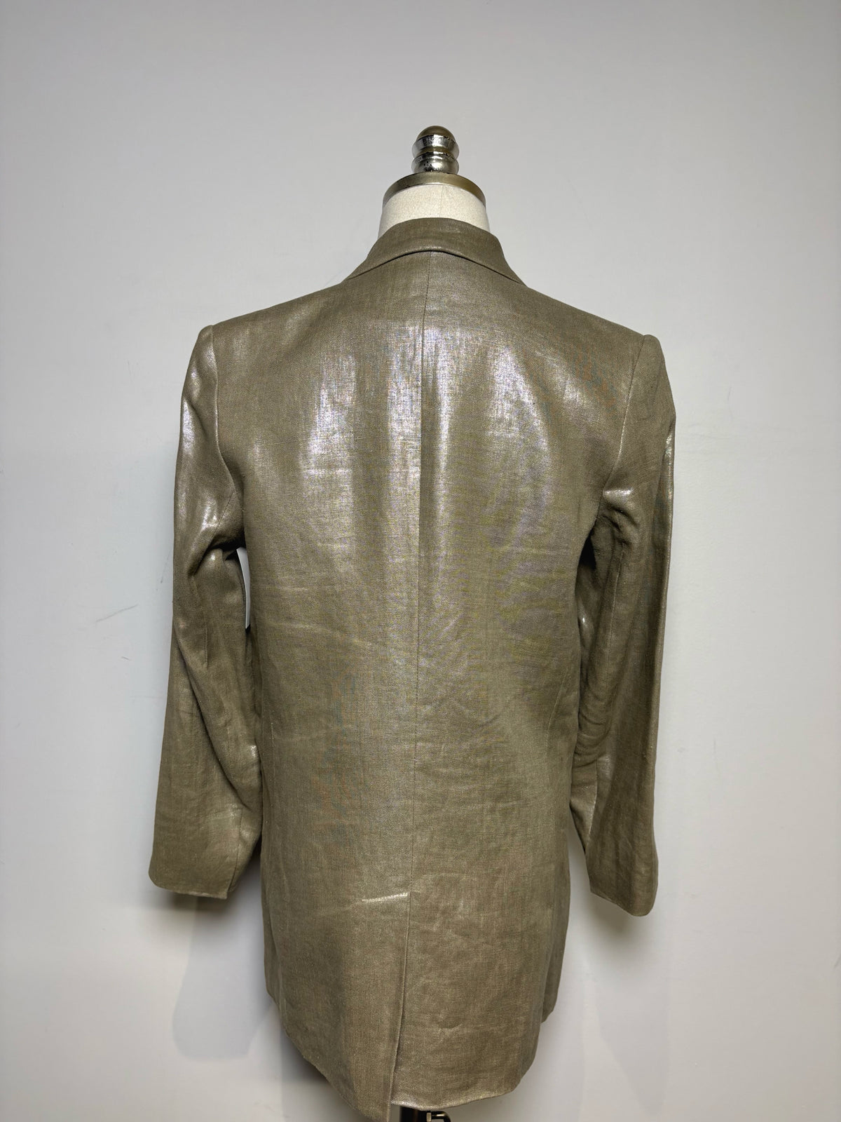 Size 2 Emerson Fry Metallic Gold Women's Pre-owned Blazer