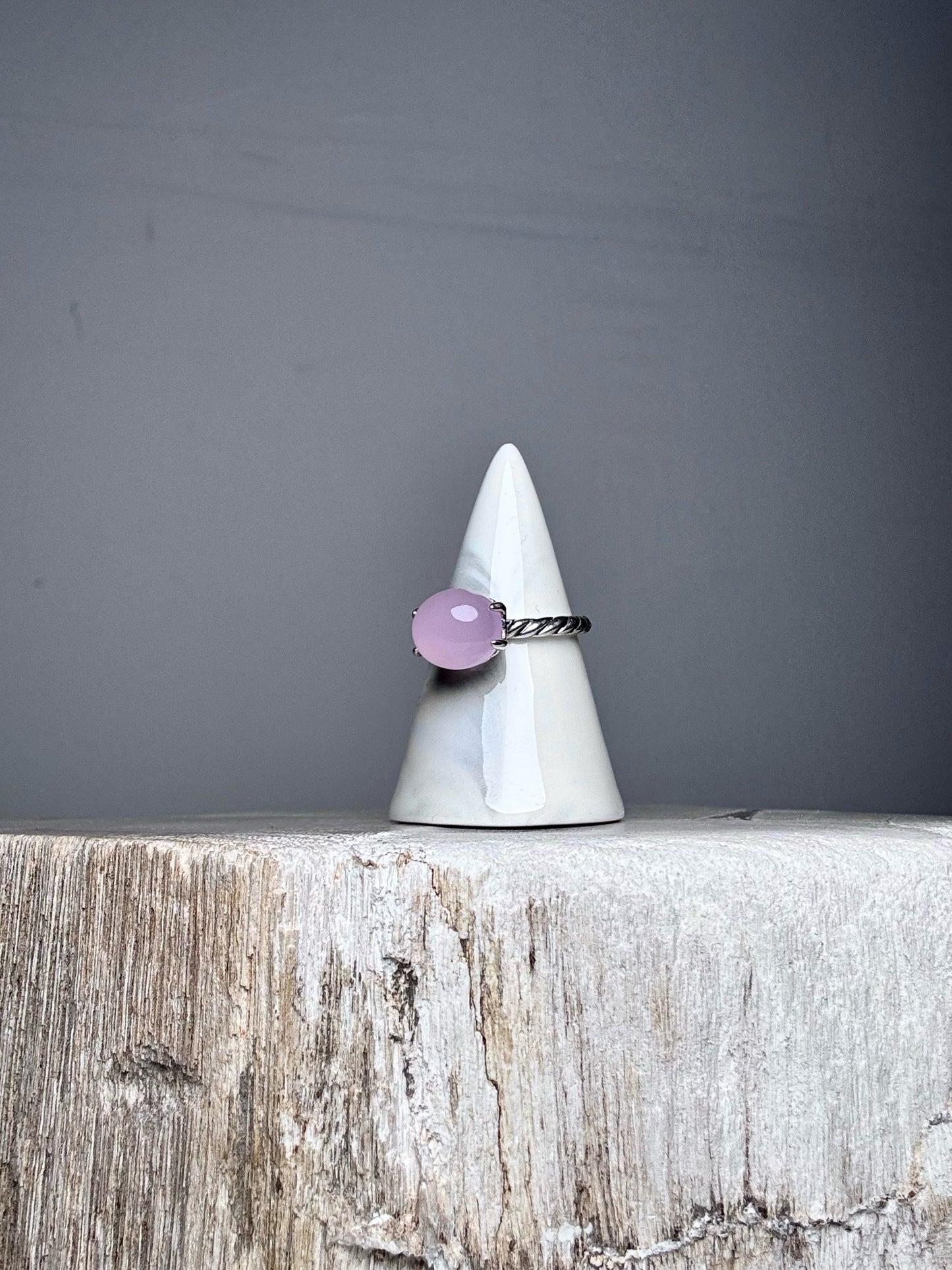 David Yurman Rose Quartz Sz 8 Sterling Silver Ring