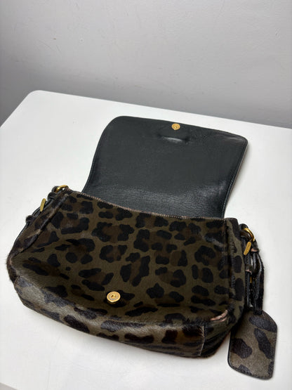 Women's Authentic Prada Cavallino Leopard Calf Hair Vintage Authentic Pre-Owned Crossbody Bag