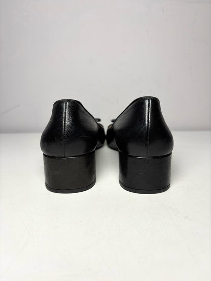 W Shoe Size 37 (7) Prada Black Leather Nappa Pre-owned Heels