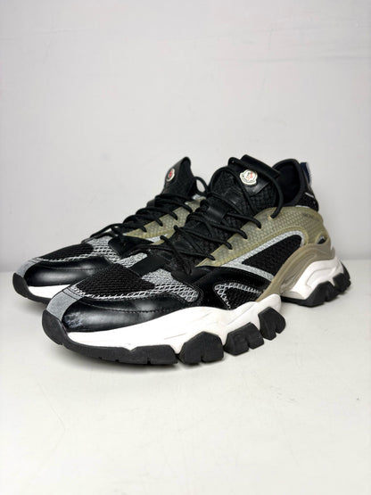 Moncler Black, Green, White Polyester Colorblock Men's Pre-owned 44 Sneakers