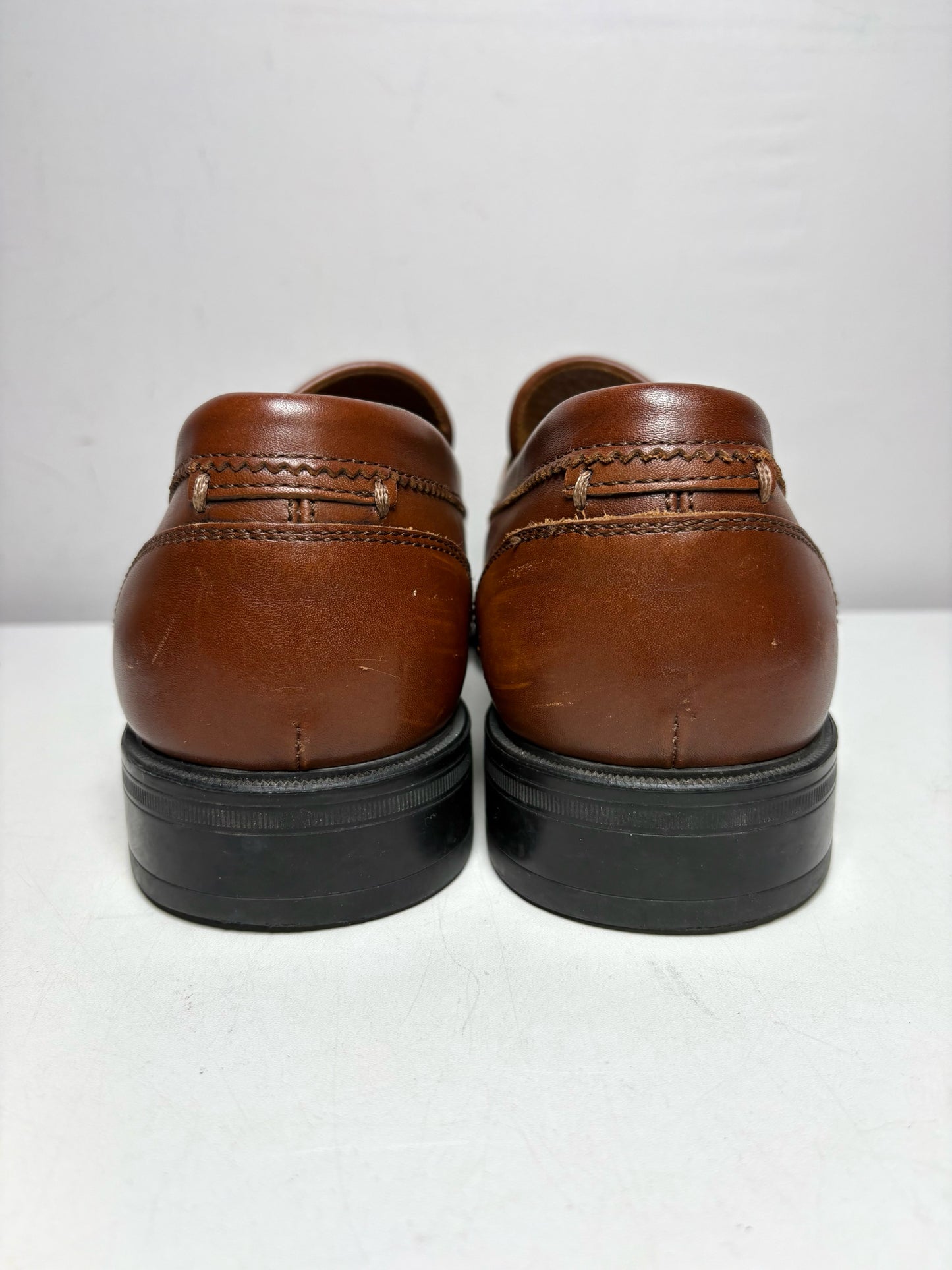 Men's Size 13 Aquaitalia Brown Leather Classic Pre-Owned Penny Loafers