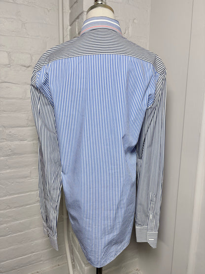 Women Size 39 (L, US) Joseph Blue, White Striped Shirt