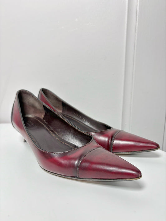 W Shoe Size 36 (5.5/6 US) Gucci Wine Leather Vintage Pump