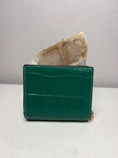 Women's Coach Emerald Jade Croc-Embossed Leather NWT Pre-Owned Bi-Fold Wallet