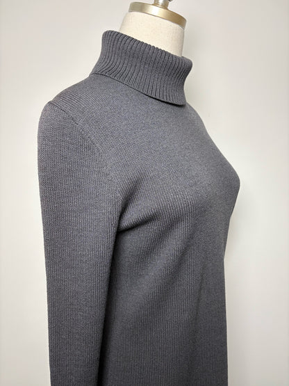 Women Size 2 St. John Gray Solid Wool Pre-owned Dress