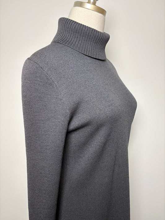Women Size 2 St. John Gray Solid Wool Pre-owned Dress