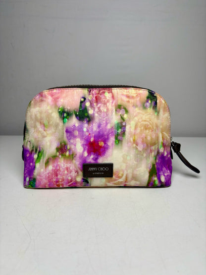 Women's Jimmy Choo Multicolor Abstract Floral Nylon Pre-Owned Pouch Purse