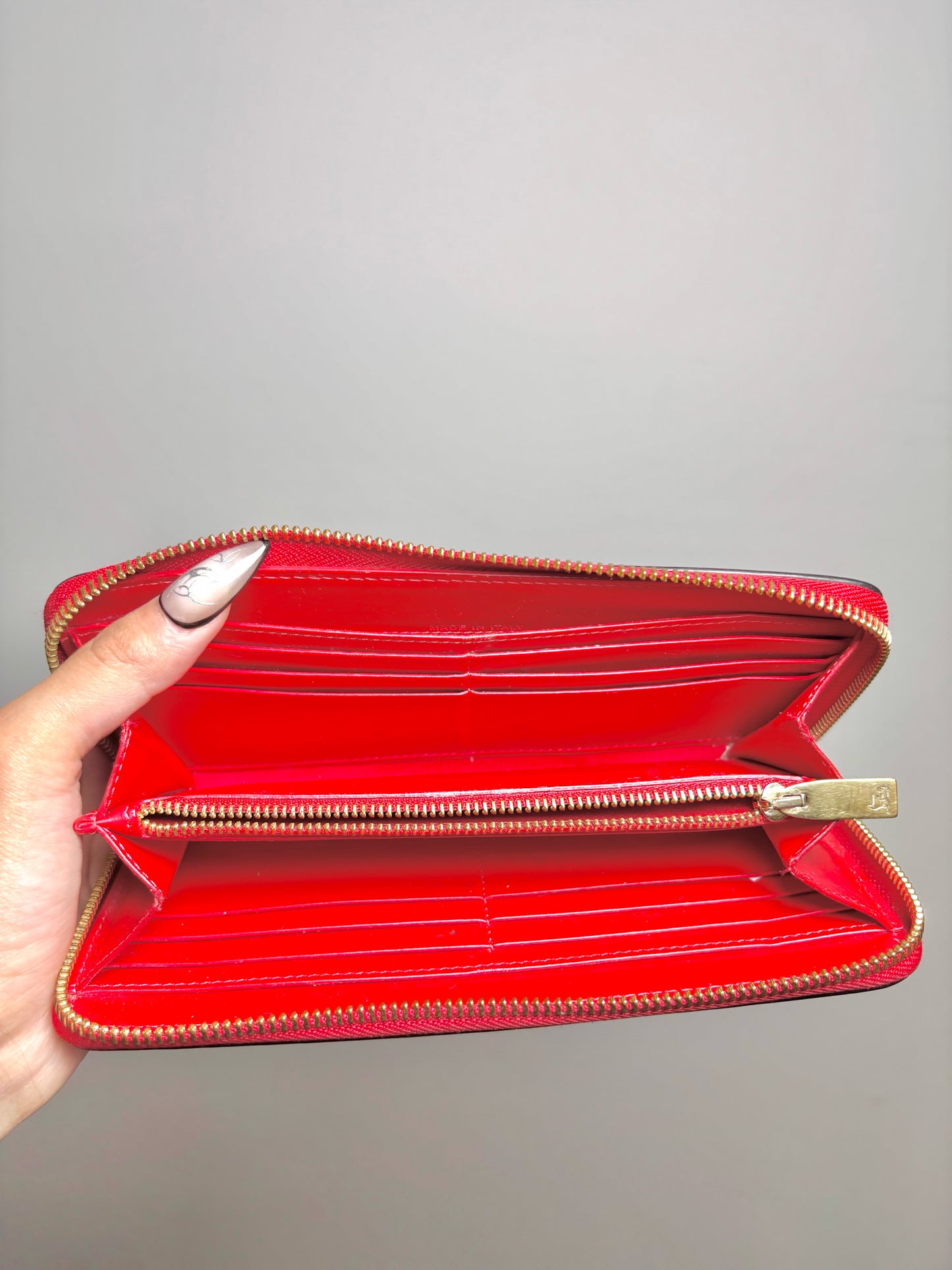 Leather Christian Louboutin Leather Red, Tan Small Wallet
