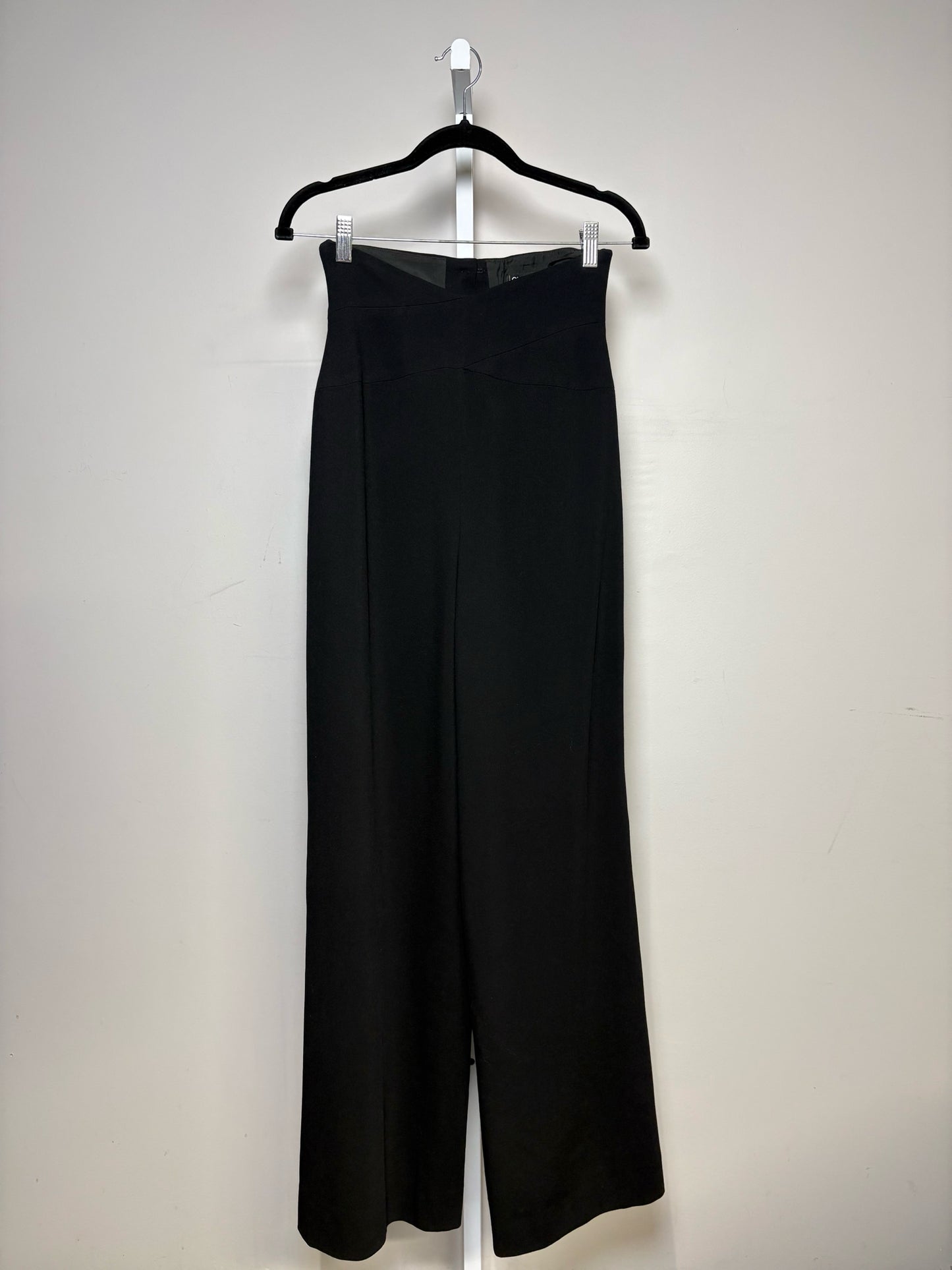 Women Size 36 Chanel Boutique Black Solid Pure Wool Women's Pre-owned Pants